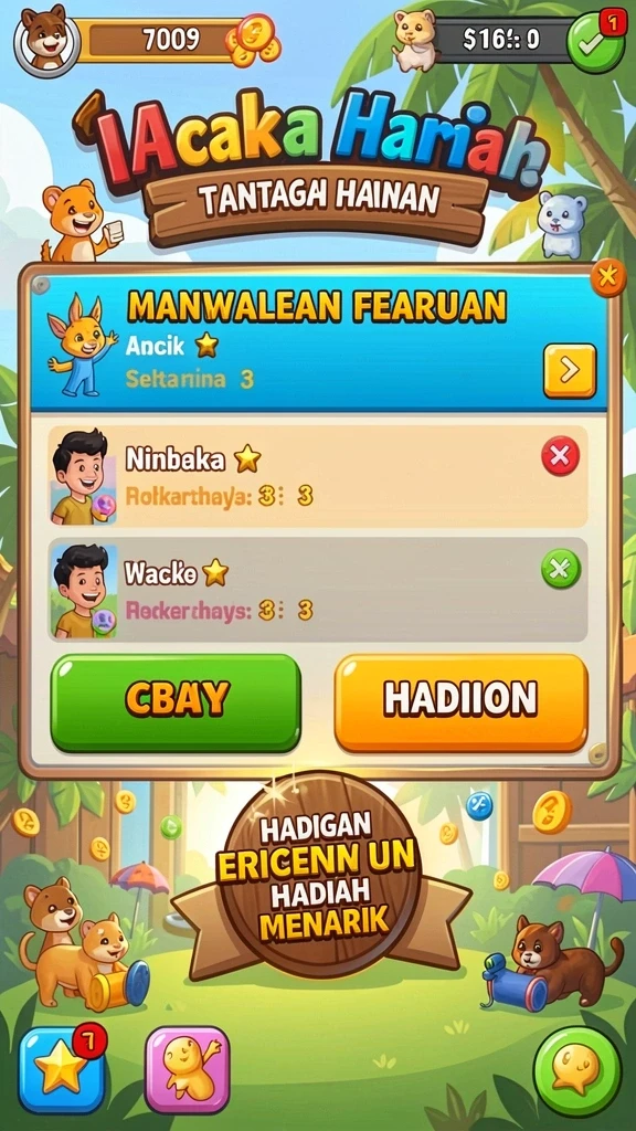 Desain dunia yang penuh warna dan detail yang menarik.