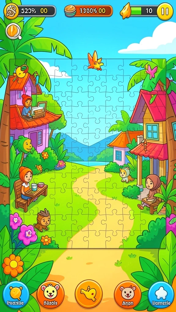 Pemandangan menakjubkan dari level petualangan.