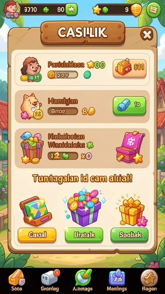 Tampilan menu utama yang menarik dan mudah dinavigasi.