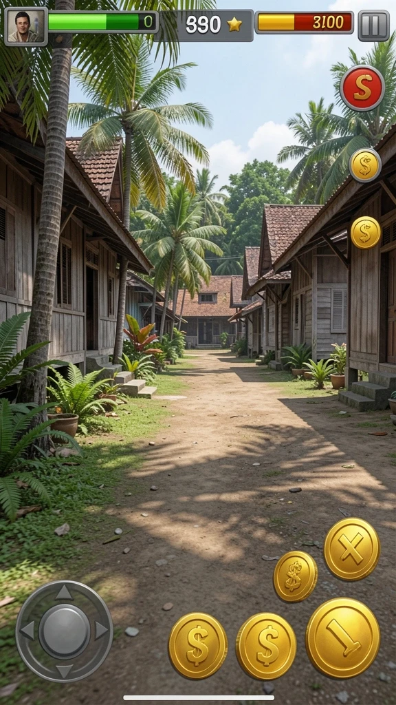 Interaksi seru antara karakter dan lingkungan.